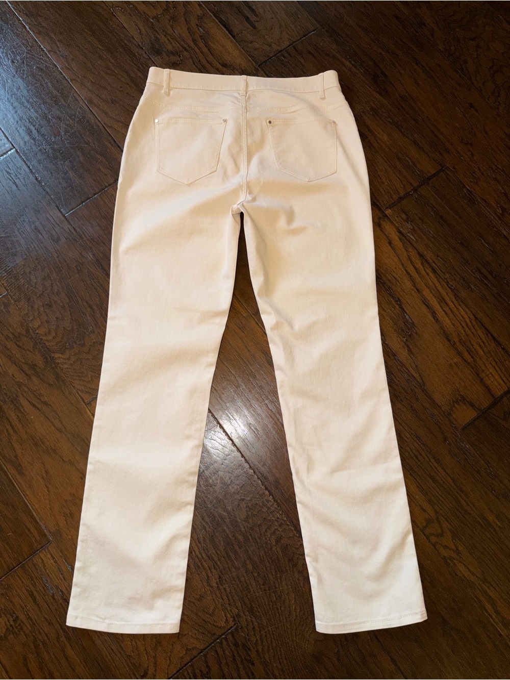 Lafayette 148 New York Women Pants Jeans Cream Straight Leg Size 8, EUC - Picture 3 of 7